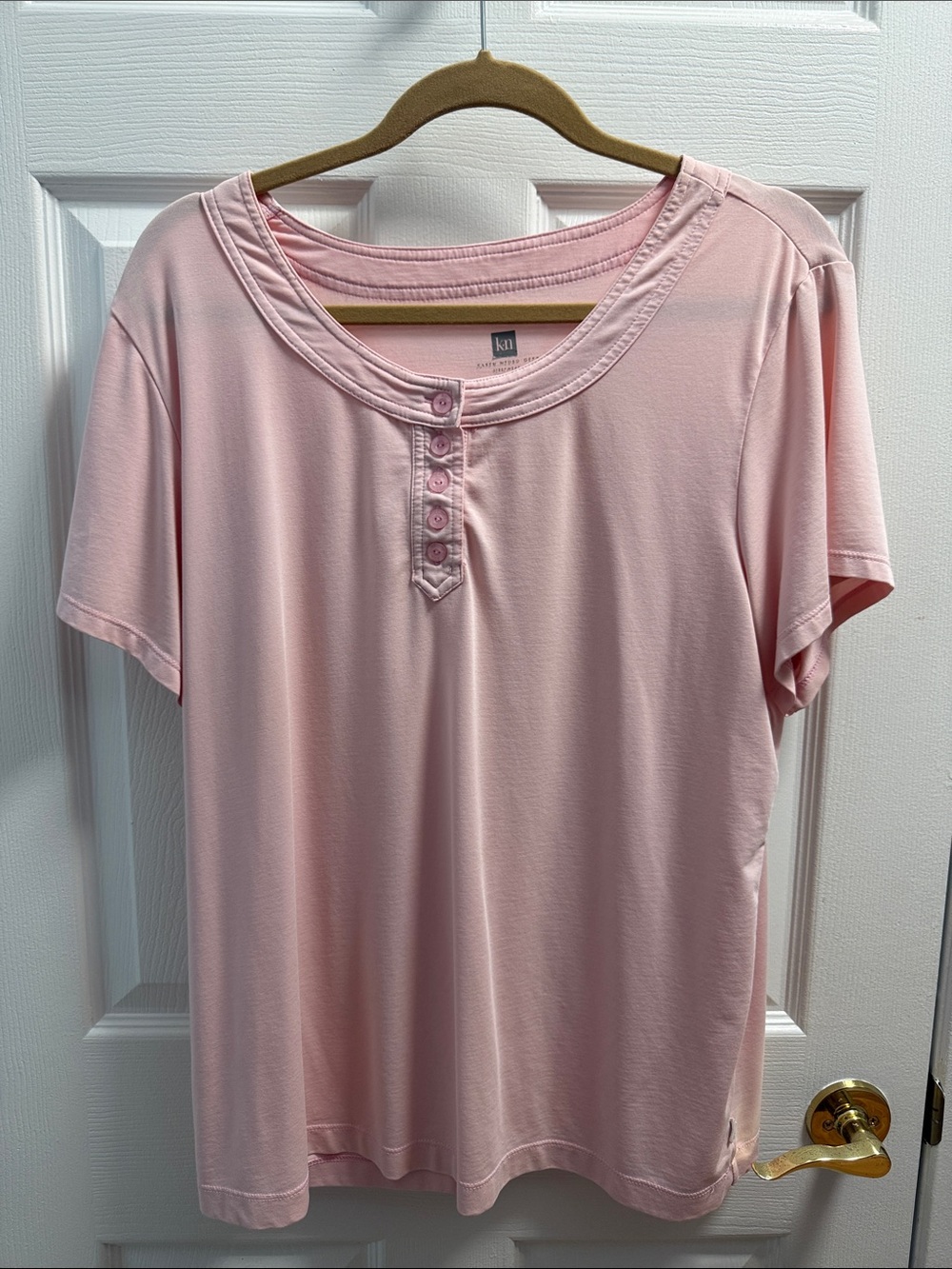 Karen Neuburger Pink Henley Sleep Top